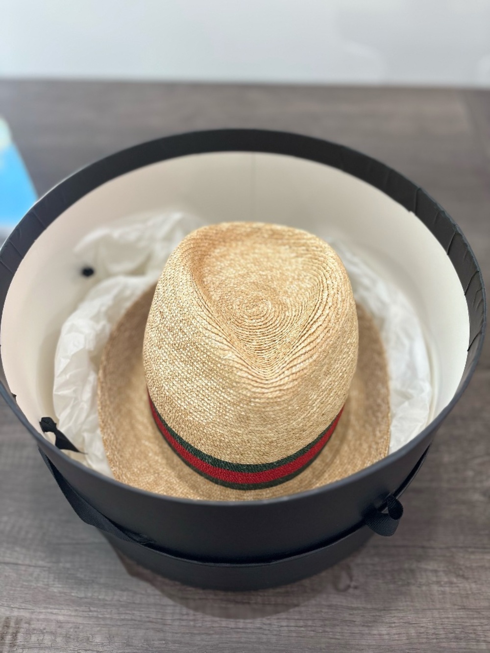 Gucci Straw Fedora with Web Stripe Band - Picture 3 of 7